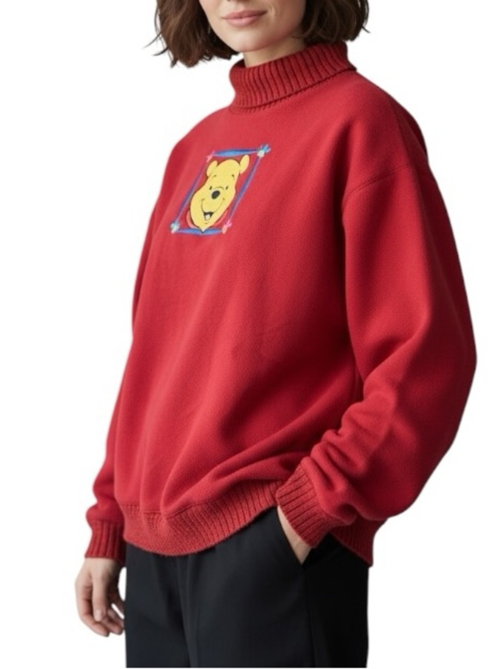Vintage 90s Disney Catalog XL Red Sweater Embroidered Winnie The Pooh